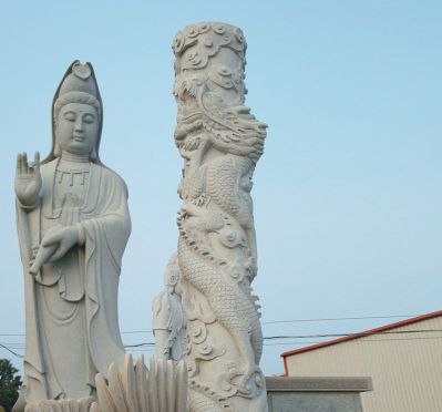 园林景区大型大理石石雕观音菩萨雕塑