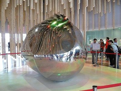 展区装饰不锈钢镜面艺术圆造型雕塑