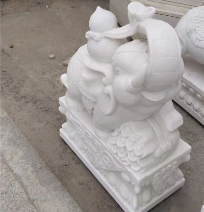汉白玉石雕户外庭院大象雕塑