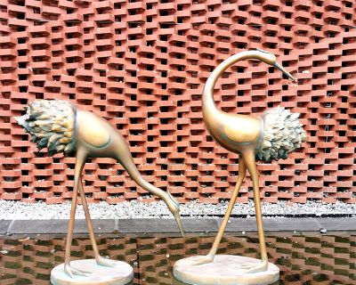 不锈钢仿铜创意抽象鹤雕塑