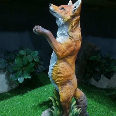 狐狸雕塑=景区玻璃钢站立的狐狸雕塑