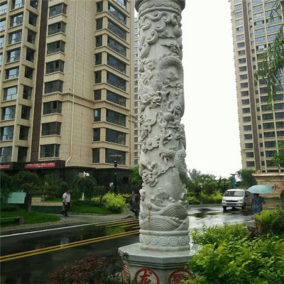 城市街道大型浮雕盘龙石柱文化柱雕塑