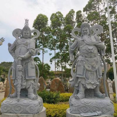 砂岩雕刻 北方多闻天王神像寺庙景点摆放雕塑
