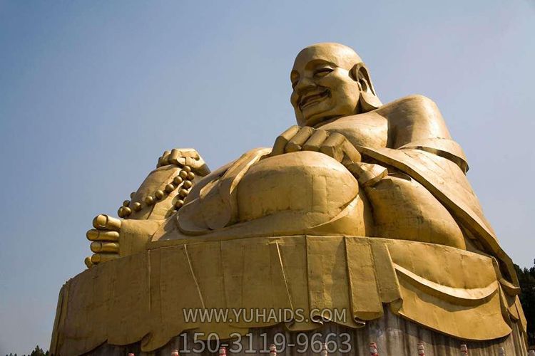 景区户外摆放玻璃钢镀金佛像雕塑