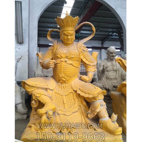 寺庙大型供奉神佛景观玻璃钢彩绘四大天王雕塑