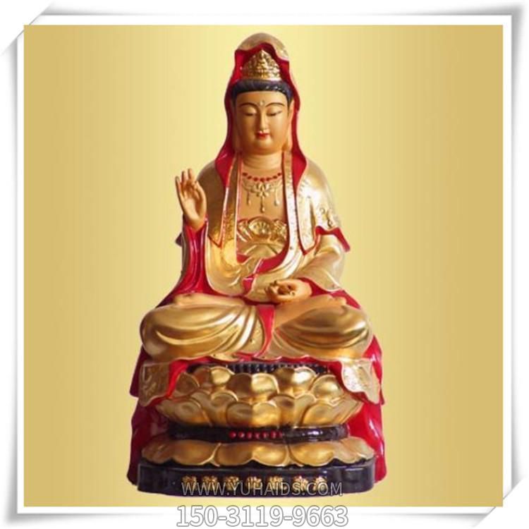 玻璃钢彩绘户外园林景区观世音雕塑