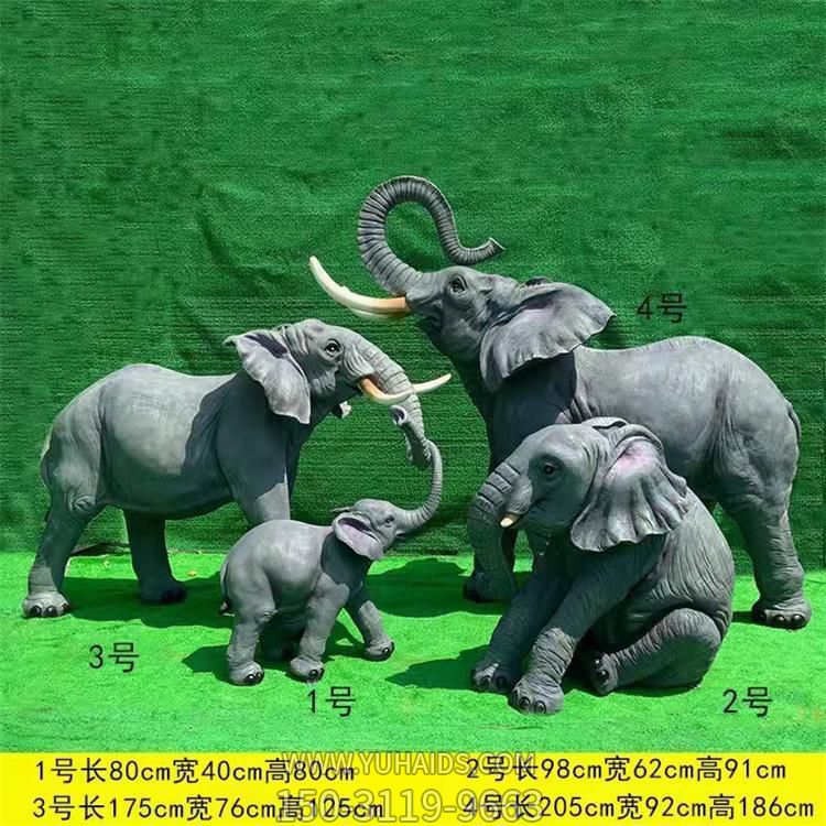 玻璃钢仿真动物景观大象雕塑