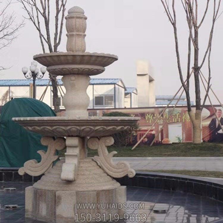 别墅小区大理石石雕欧式流水喷泉雕塑