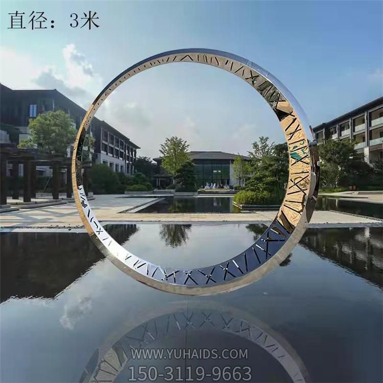 几何不锈钢创意圆环雕塑