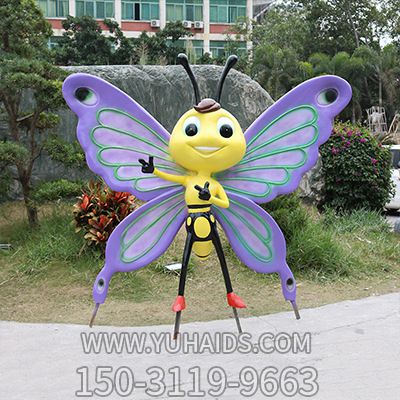 玻璃钢创意城市蝴蝶雕塑