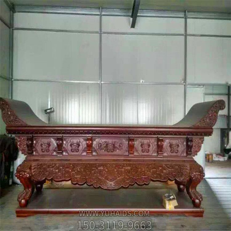 香樟木木雕刻大型寺院摆放供桌雕塑