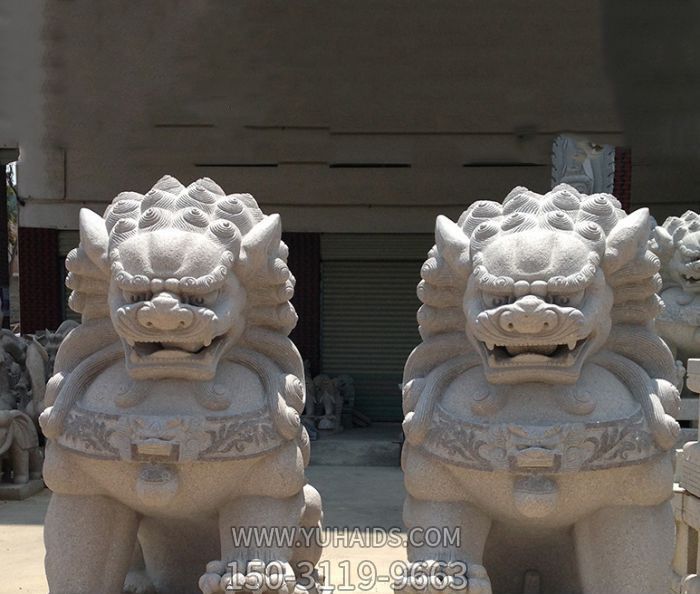 庭院寺庙创意狮子雕塑汉白玉石雕狮子雕塑