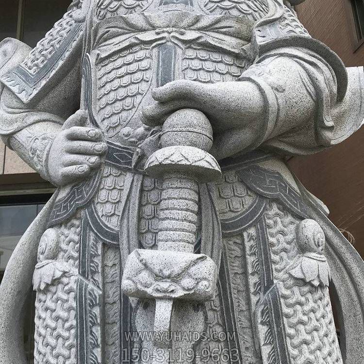 花岗岩哼哈二将细节展示效果雕塑