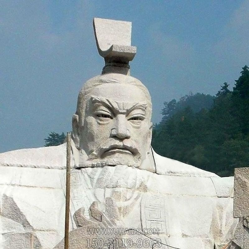 园林景观大型大理石汉武帝刘彻石雕头像雕塑