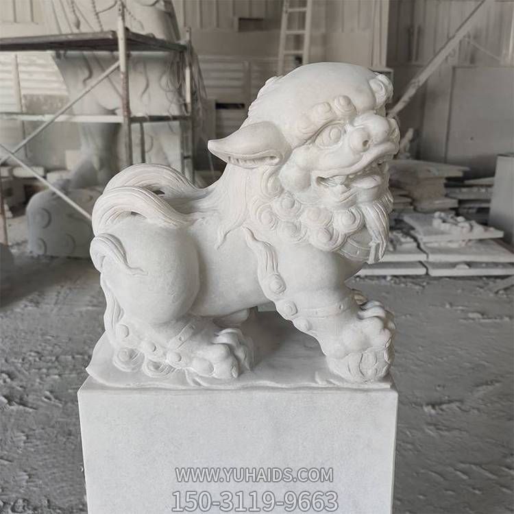 汉白玉石雕庭院工厂石狮子雕塑