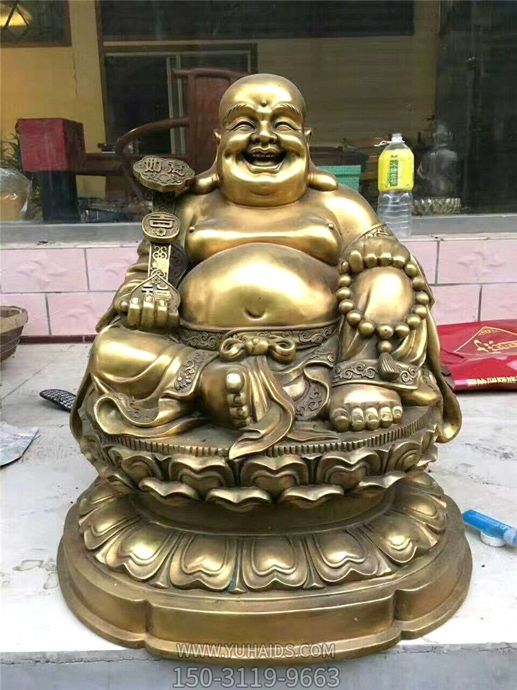 不锈钢仿铜创意户外景观人物弥勒佛雕塑