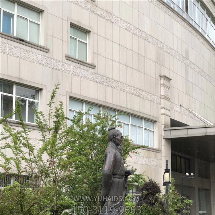 校园广场大型玻璃钢仿铜园林景观古代人物雕塑
