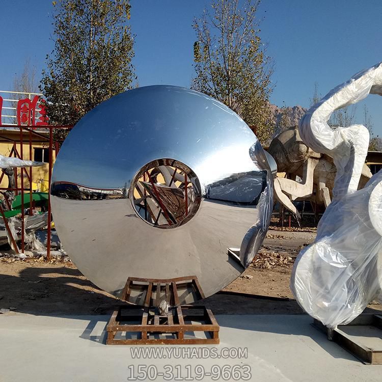 不锈钢镜面抛光工艺制作圆形雕塑 广场大型景观