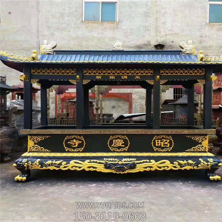 佛教祠堂室外摆放铸铁上香祈福香炉雕塑