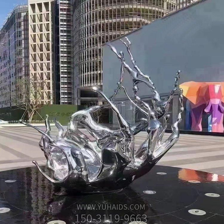 不锈钢广场户外园林景观海浪浪花摆件雕塑