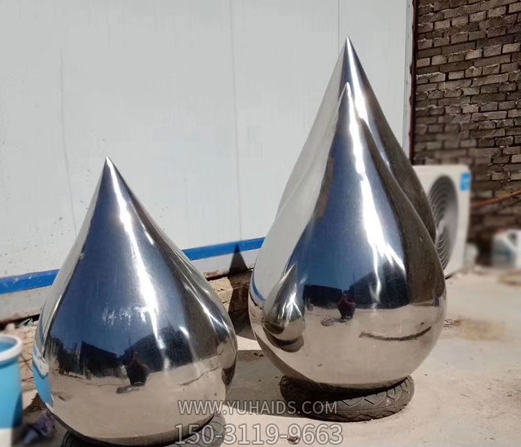 户外不锈钢创意景观水滴雕塑