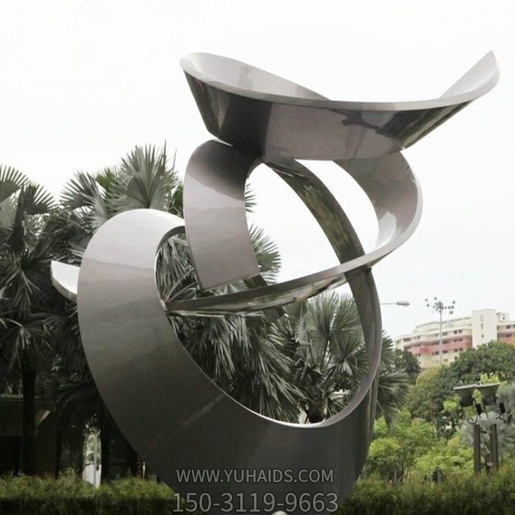 广场摆放不锈钢抽象艺术景观雕塑