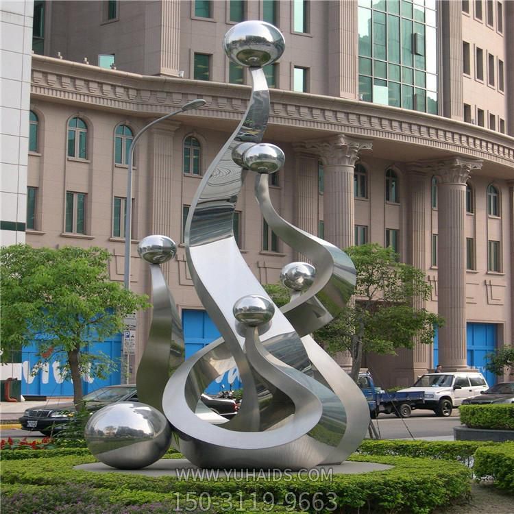 户外广场不锈钢几何大型景观摆件雕塑