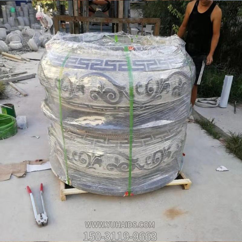 景区园林摆放柱顶石老石墩柱基石柱础石鼓石门墩装饰摆件雕塑