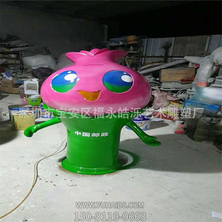 户外玻璃钢卡通玫瑰邮筒信箱玫瑰雕塑