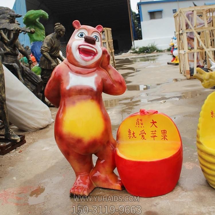 玻璃钢卡通动画人物熊大摆件雕塑