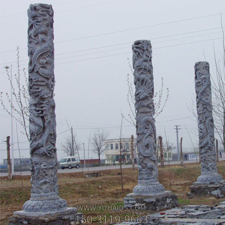 龙柱石雕大理石文化柱广场装饰摆件雕塑