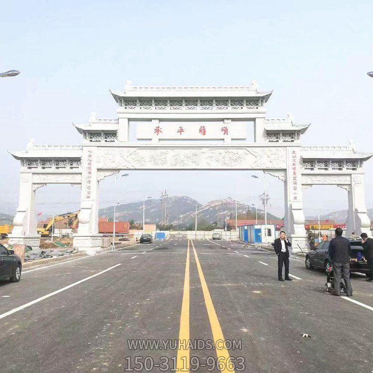 大理石石雕户外村口街道大型石牌坊雕塑