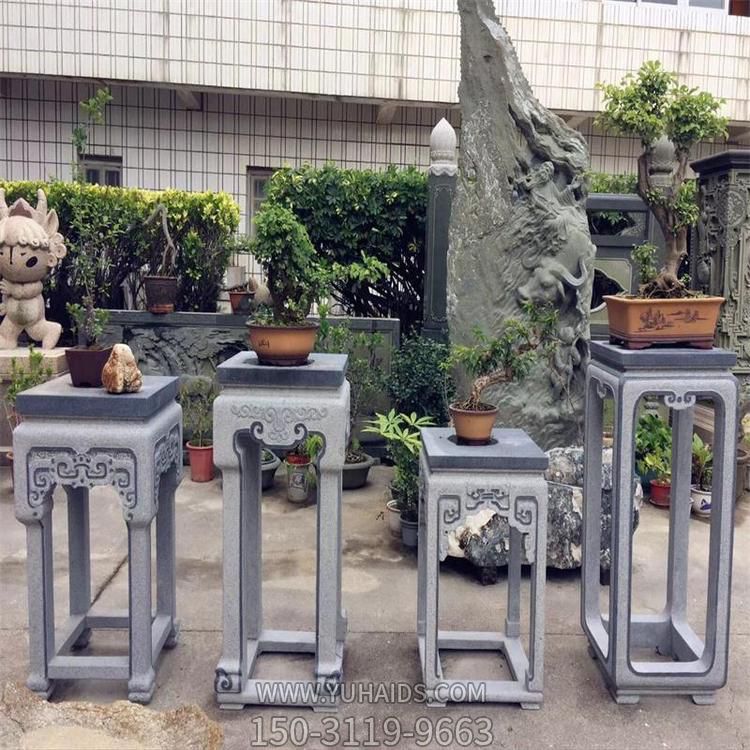 石雕花架盆景台体院户外 青石中式花架雕塑