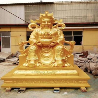 玻璃钢仿铜寺庙宗教财神雕塑
