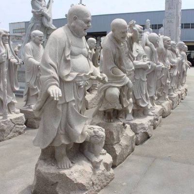 户外公园景区大型大理石十八罗汉雕塑