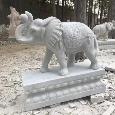 大理石石雕户外园林动物景观大象