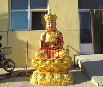 寺庙大型不锈钢喷金烤漆菩萨地藏王雕塑