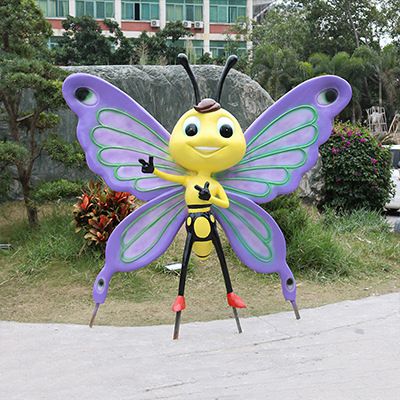 玻璃钢创意城市蝴蝶雕塑