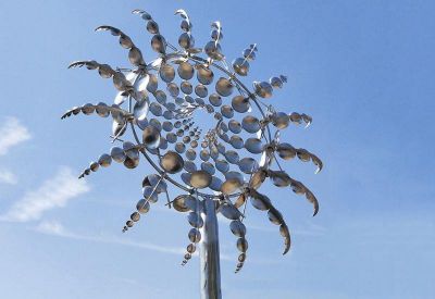 城市大学广场抽象不锈钢向日葵雕塑