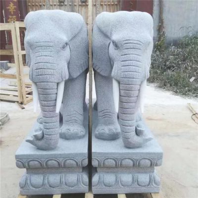 砂石大理石石雕饭店门口大象雕塑