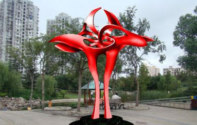 公园不锈钢抽象个性花朵雕塑