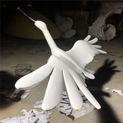 玻璃钢大型仿真动物鹤雕塑