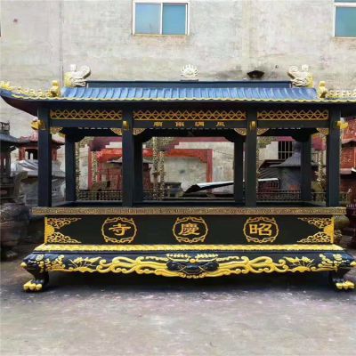 佛教祠堂室外摆放铸铁上香祈福香炉