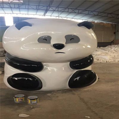 商场摆放玻璃钢卡通熊猫公仔雕塑