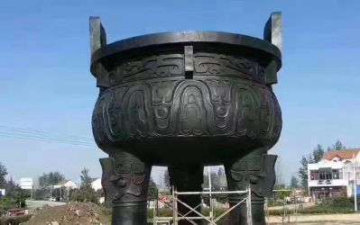 古代文物青铜器寺庙庭院大型鼎雕塑