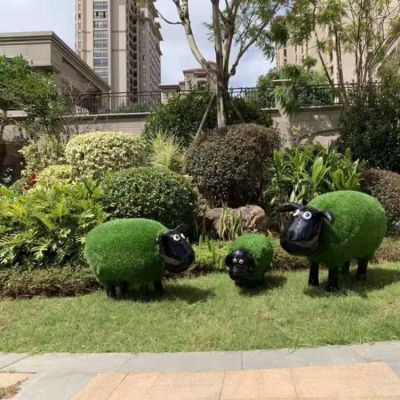 户外草坪绿植雕塑肖恩羊雕塑