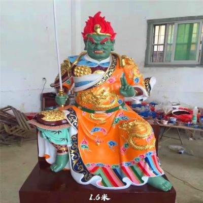 玻璃钢彩绘景区寺庙供奉神佛马王爷雕塑