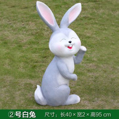 兔子雕塑-公园一只创意玻璃钢兔子雕塑