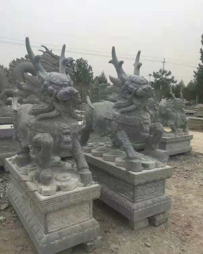 陵园大型大理石石雕麒麟雕塑