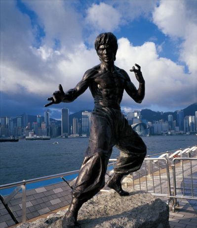 近代名人铜雕影视巨星李小龙雕塑